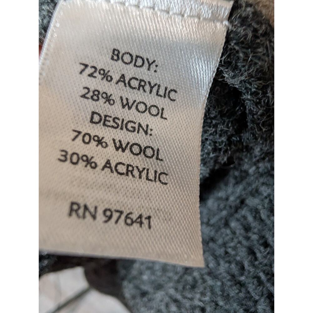 J. Jill Large Gray Brown Wool Knit Sweater Long Sleeve Crew Neck Embellished L - Picture 9 of 14